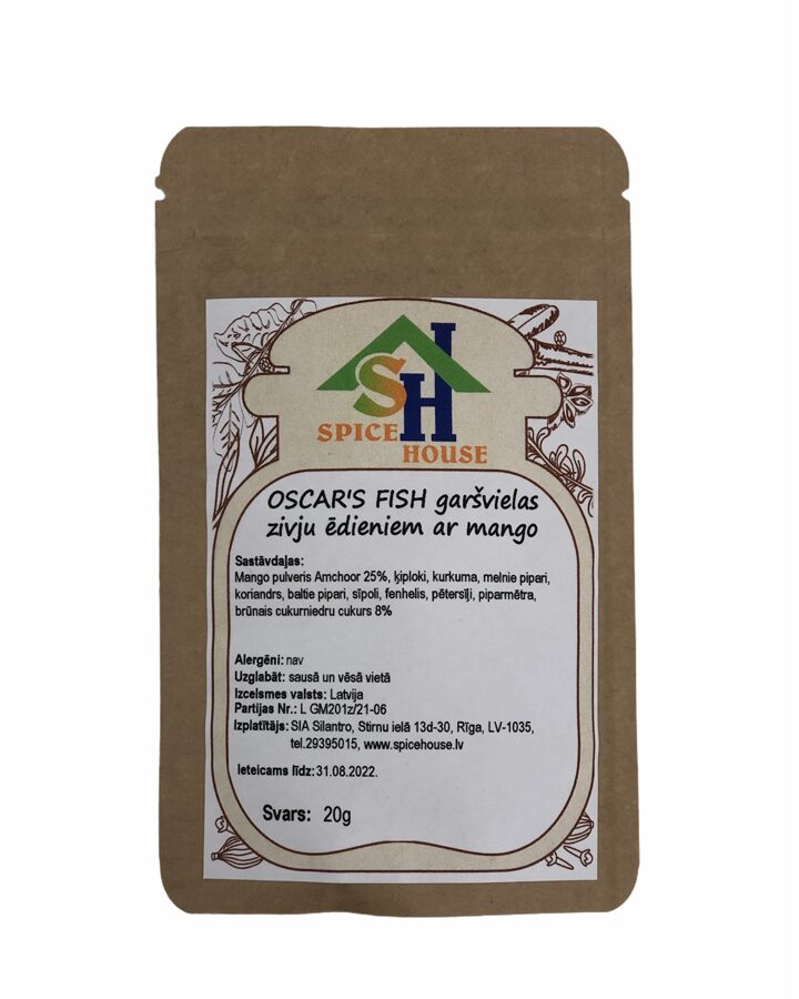 Oscars Fish garšvielas zivju ēdieniem ar mango
