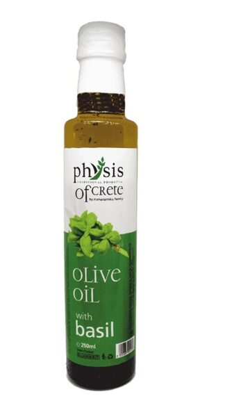 Physis of Crete Extra Virgin Olīveļļa ar baziliku, 250 ml