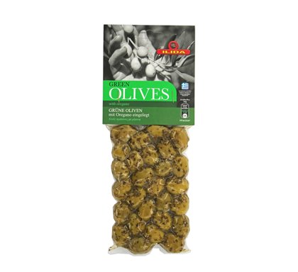 Zaļās olīvas ar oregano 150g