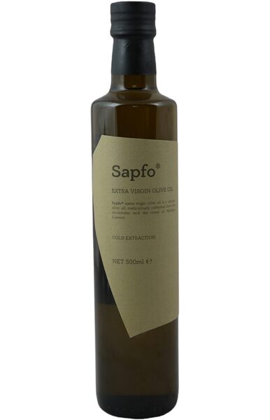 SAPFO Extra Virgin ORGANIC olīveļļa 500 ml pudele